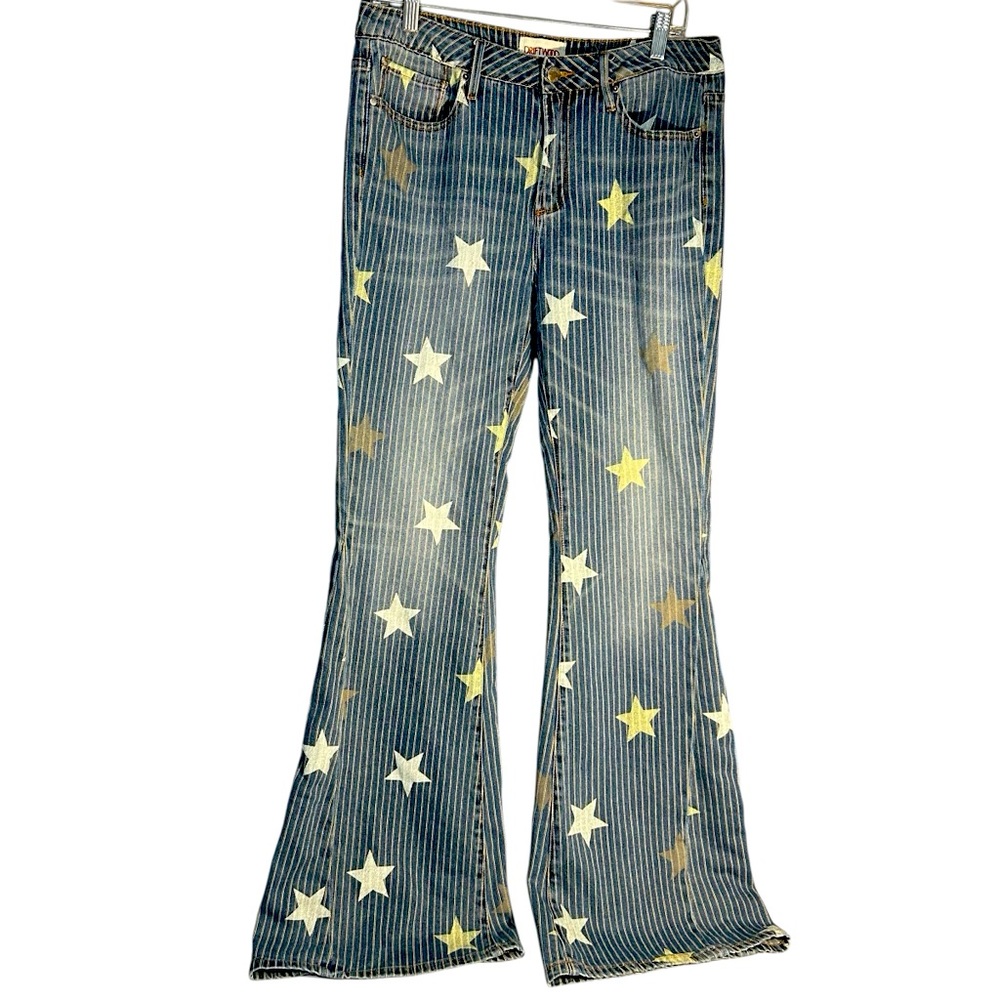 Driftwood High Rise Super Flair Stars & Stripes Jeans Sz 32